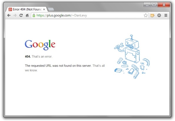 Google Plus Vanity URL +DanLevy 404 page.jpg